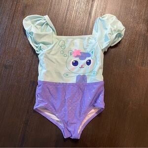 Gabby’s Dollhouse mercat mermaid bathing suit one piece size 5t
